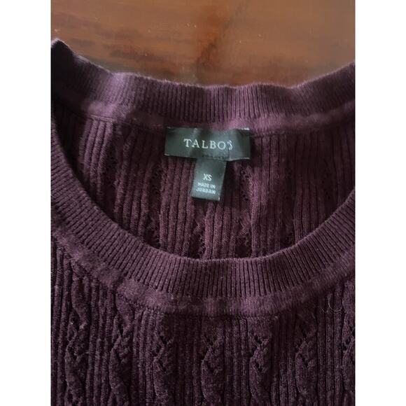 Talbots xs Brown Crewneck With See Through Sleeves - Picture 2 of 4